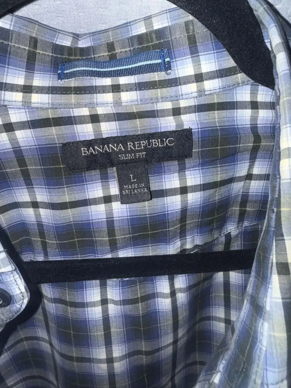 Banana Republic Men's Slim Fit Long Sleeve Plaid Button Down Shirt
